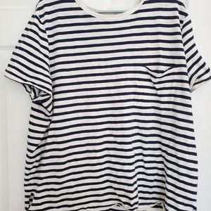 Navy and White Striped Shirt